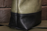 Double Panel Leather Tote Bag - Grey & Black Minerva
