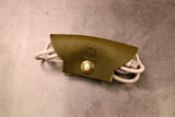 Leather Cord Wrap - Olive Green Minerva