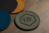 Leather Coaster Set (4) - Grey Minerva