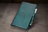 Leather Notebook Cover Set - Turquoise Minerva