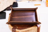 Luxury Leather Valet Tray - Cognac Balmoral