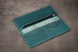 Leather Women's Long Wallet - Turquoise Minerva