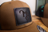 Custom Leather Patch Hat - Brown/Black