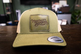 Custom Leather Patch Hat - Moss/Khaki