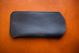 Leather Sunglass Sleeve - Black Minerva w/ Black Stitching (SDS)