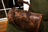 Leather Carry-On Duffle Bag - English Tan Harvest
