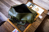 Leather Carry-On Duffle Bag - Olive Green Minerva