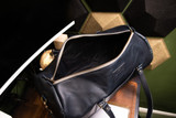 Leather Carry-On Duffle Bag - Navy Blue Minerva