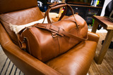 Leather Carry-On Duffle Bag - Walnut Minerva