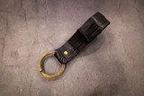 Leather Keychain - Matte Black Alligator