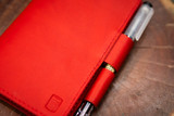 LEUCHTTURM1917 A6 Pocket Leather Notebook Cover Set - Red Minerva