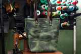 Double Panel Leather Tote Bag - Evergreen (Ready to Ship)