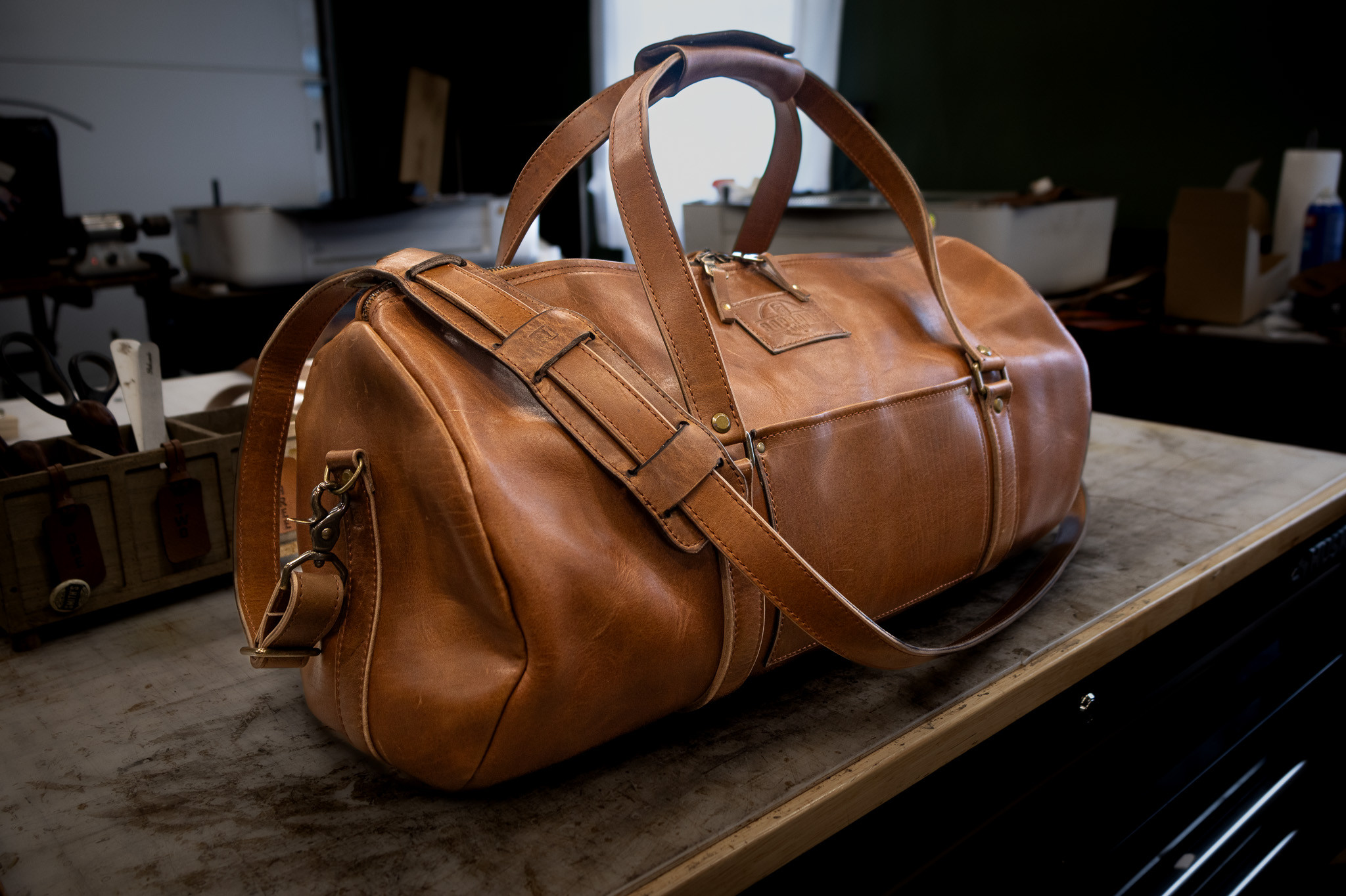 Brown Leather Weekender Bag - Men's Duffle Bag from Satchel & Page