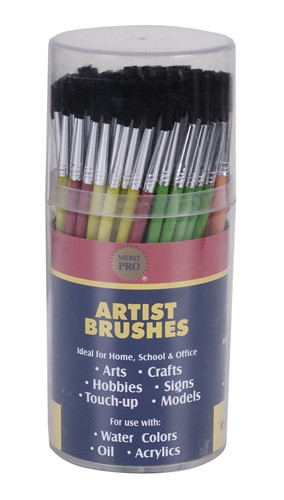 Pony Hair Brush Cylinder (144 Artist Brushes) 00011 - (Box of 12)