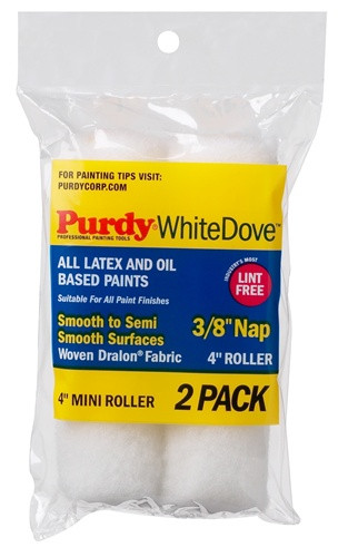 Purdy Wire Mini Roller Cover White Dove 2-Pack 4 X  3/8"