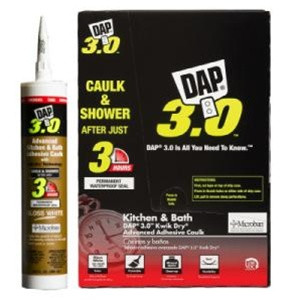 DAP 3.0 Advanced Kitchen & Bath Adhesive Caulk Crystal Clear - (Box of 12)
