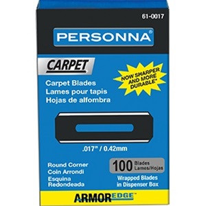 Personna 0.17" Carbon Round Corner Capet Blades 100 Per Pack 61-0017 - (Box of 10)