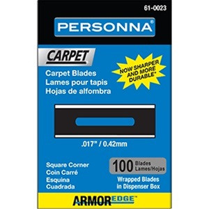 Personna 0.17" Carbon Square Corner Capet Blades 100 Per Pack