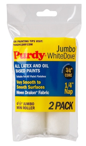 Purdy Jumbo Mini Roller Cover White Dove 2-Pack 4-1/2" X  1/4"