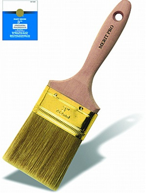 Consumer White China Bristle/Polyester Beavertail Brushes 2-1/2"