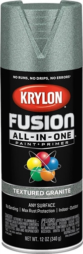 Krylon Fusion All-In-One Textured Finish Spray Paint Black K02776007 - (Box of 6)
