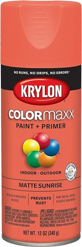 Krylon COLORmaxx Matte Spray Paint Black K05592007 - (Box of 6)