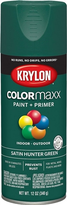 Krylon COLORmaxx Satin Spray Paint Hunter Green K05563007 - (Box of 6)