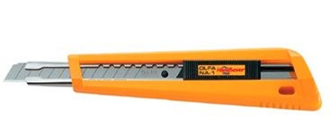 OLFA HandSaver® Cushion Grip Standard-Duty Auto-Lock Utility Knife NA-1 - (Box of 6)