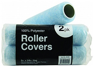 Economy 100% Polyester Roller Covers 2Pk 9" x 3/8" - (Box of 12)