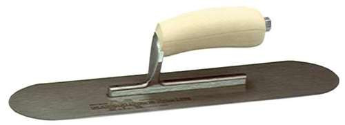 Marshalltown High Carbon Steel Pool Trowel with Curved Wood Handle