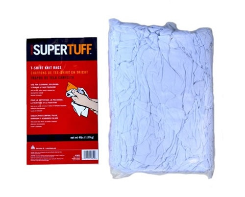 New White Cotton T-Shirt Knit Wipes/Rags