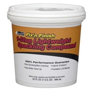 White Lightning Fix'n Finish 1-Step Lighweight Spackling Compound 1/2 Pint WL60512 - (Box of 12)