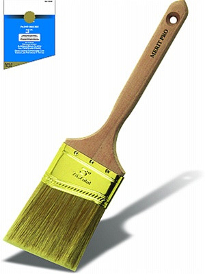 Consumer White China Bristle/Polyester Angle Sash Brushes 1-1/2" - (Box of 12)
