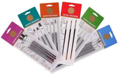 Artist Brush Assortments 3 Flat Dark Ox Hair - (Box of 12)