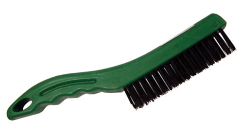 Shoe Handle Green Plastic Wire Brush