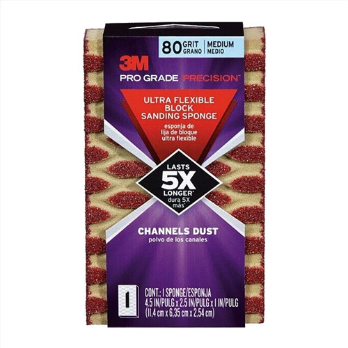 3M Pro Grade Precision Ultra Flexible Sanding Sponge 60 Grit 2500TRI-60C-CH