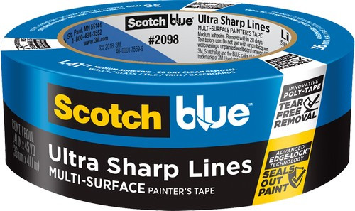 3M ScotchBlue™ Ultra Sharp Lines Painter's Tape 1.41" X 45 Yds 2098 - (Box of 8)