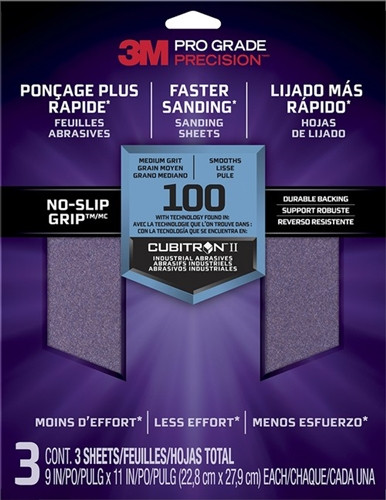 3M Pro Grade Precision Faster Sanding Sheets 3-Pack 120 Grit 26120TRI-3