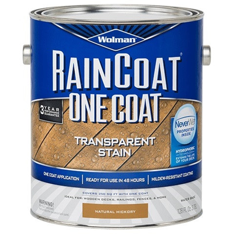 Wolman RainCoat One Coat Transparent Stain Water-Based Gallon Natural Cedar 288337 - (Box of 4)