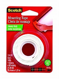 3M White Mounting Tape 1/2" X 75" 110 - (Box of 12)