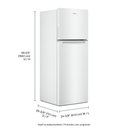 Whirlpool® 24-inch Wide Small Space Top-Freezer Refrigerator - 12.9 cu. ft. WRT313CZLW