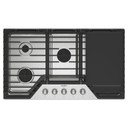 Whirlpool® 36-inch Gas Cooktop with 2-in-1 Hinged Grate to Griddle WCGK7536PS