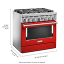 KitchenAid® 36'' Smart Commercial-Style Dual Fuel Range with 6 Burners KFDC506JPA