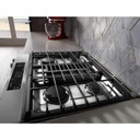 Kitchenaid® 30-Inch 4-Burner Dual Fuel Downdraft Front Control Range KSDG950ESS