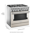 KitchenAid® 36'' Smart Commercial-Style Dual Fuel Range with 6 Burners KFDC506JMH