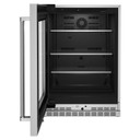 Kitchenaid® 24" Undercounter Refrigerator with Glass Door and Shelves with Metallic Accents KURL314KSS