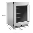 Kitchenaid® 24" Undercounter Refrigerator with Glass Door and Shelves with Metallic Accents KURL314KSS