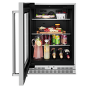 Kitchenaid® 24 Undercounter Refrigerator with Glass Door and Shelves with Metallic Accents KURL314KSS