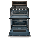 Kitchenaid® 30-Inch 5 Burner Gas Double Oven Convection Range KFGD500EBS