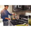 Kitchenaid® 30-Inch 5-Burner Gas Convection Range KFGG500EBS